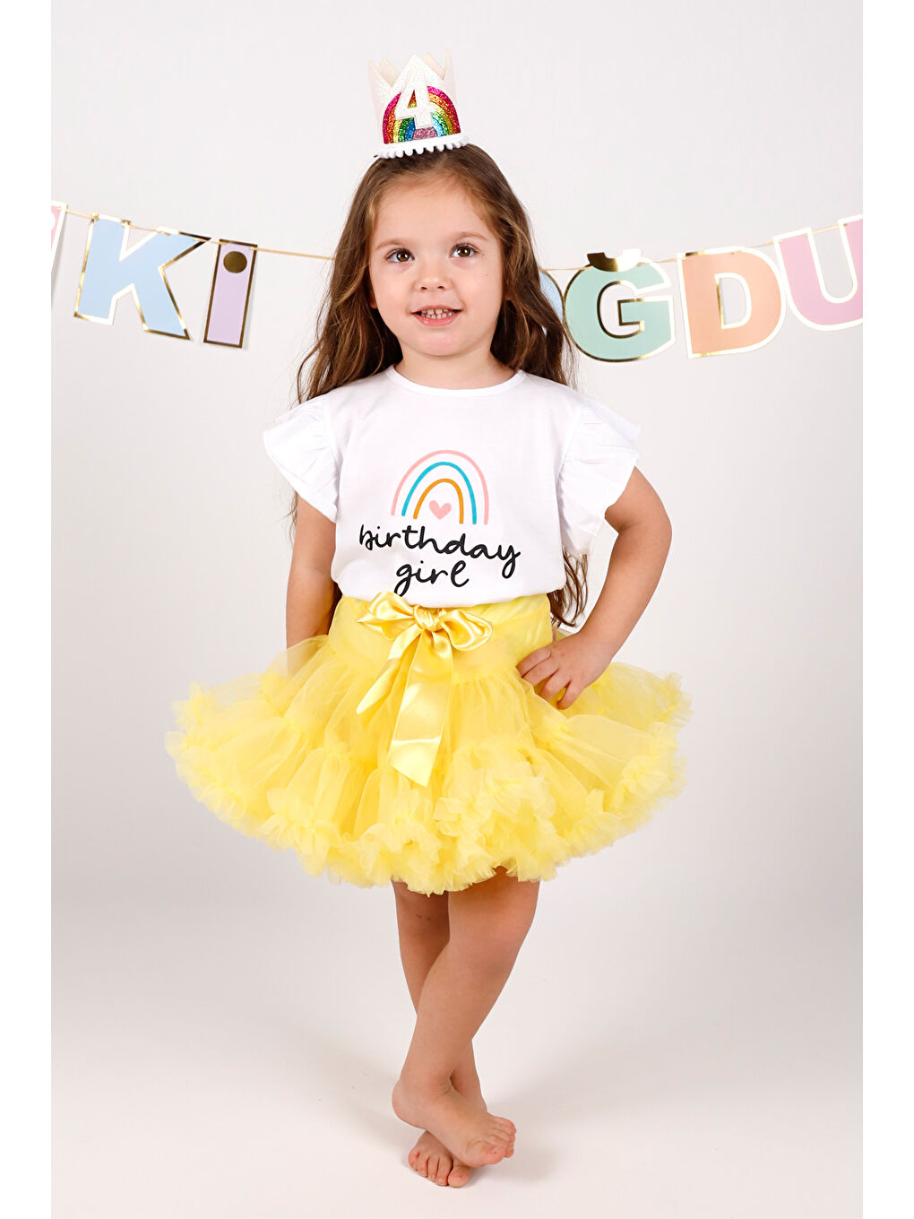 Sarı  Kız Çocuk Tütü Etek - Bonita-1