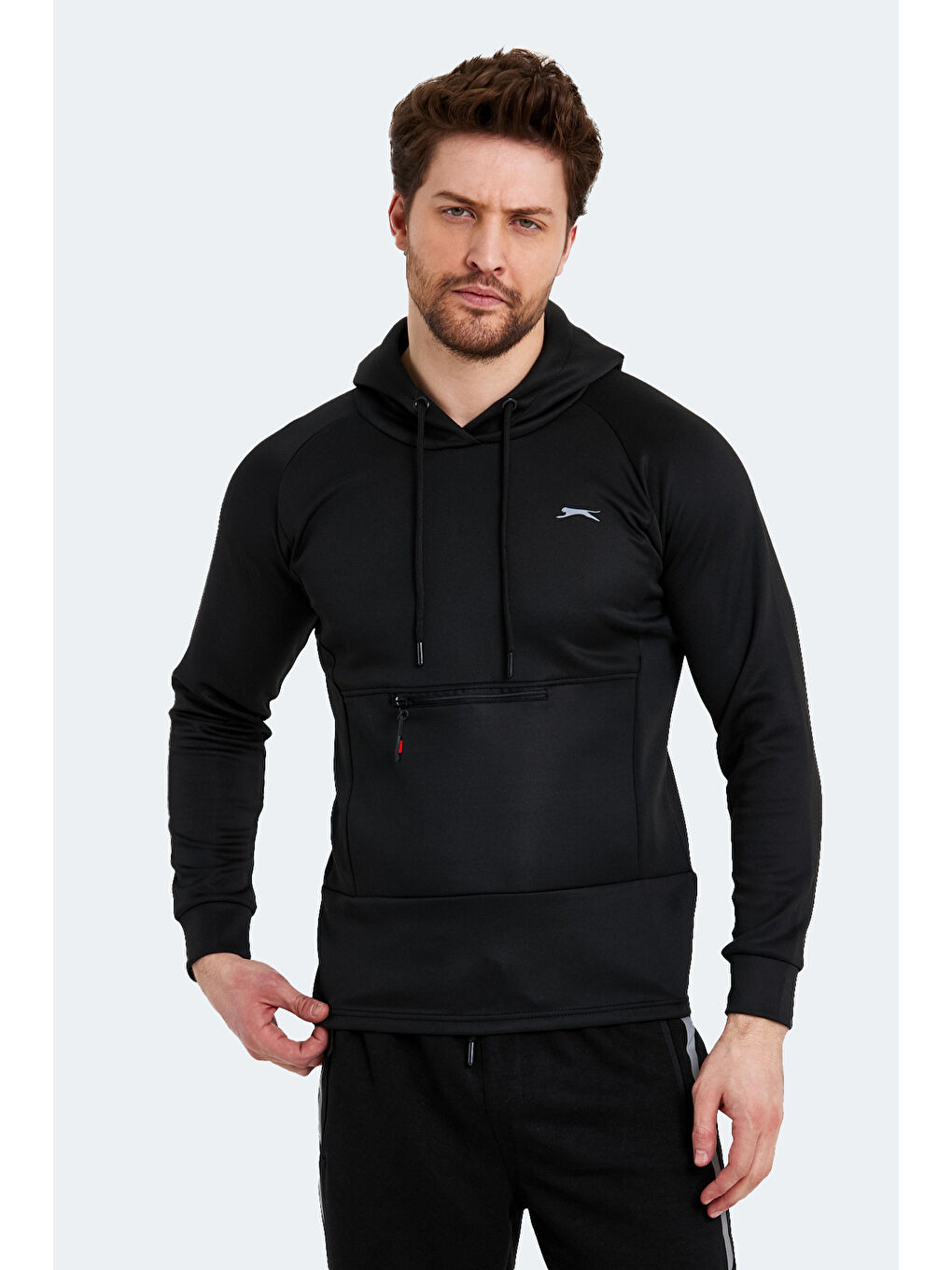 SEPPO Erkek Fermuarlı Sweatshirt Hırka Siyah