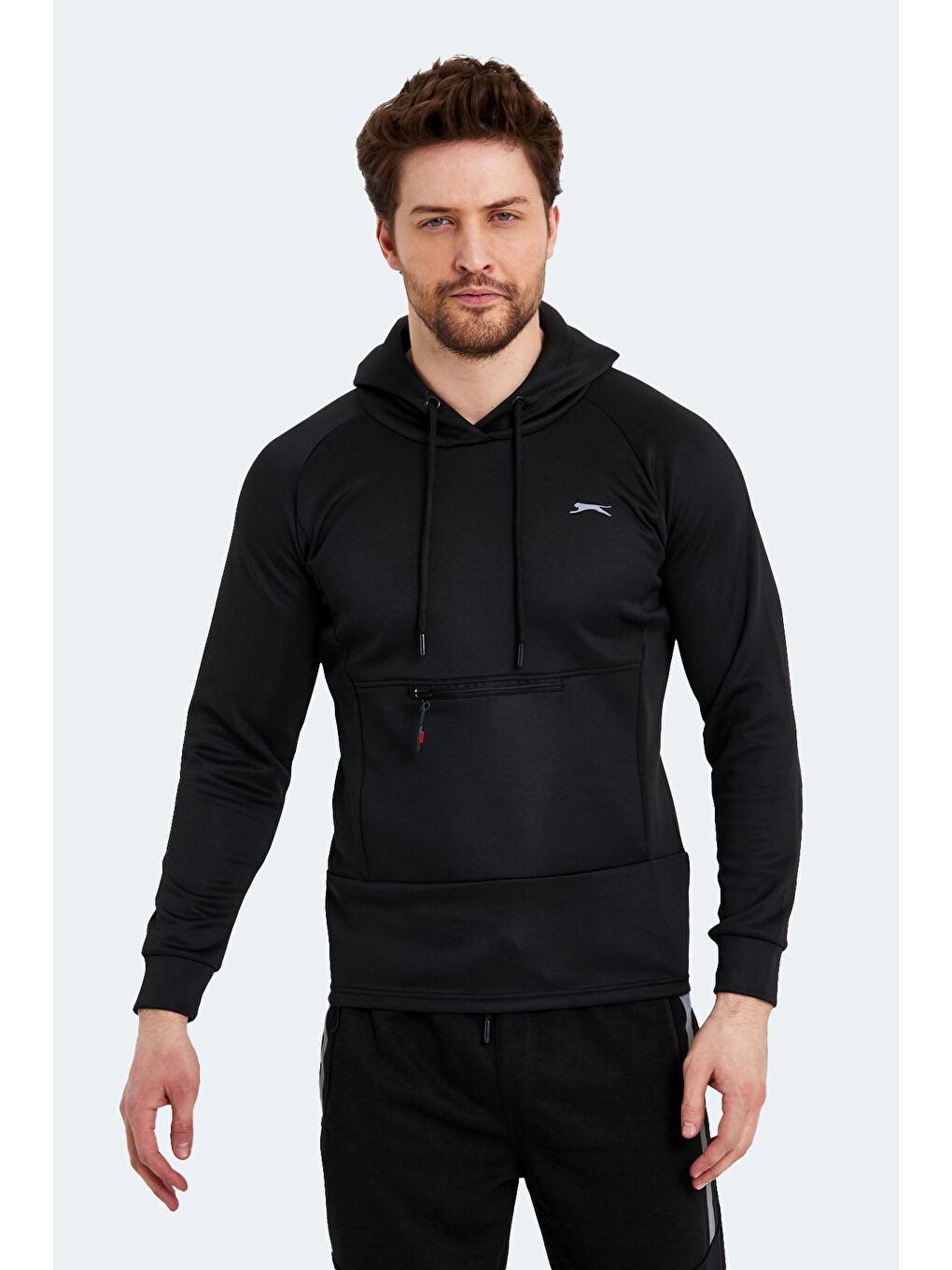 SEPPO Erkek Fermuarlı Sweatshirt Hırka Siyah-4