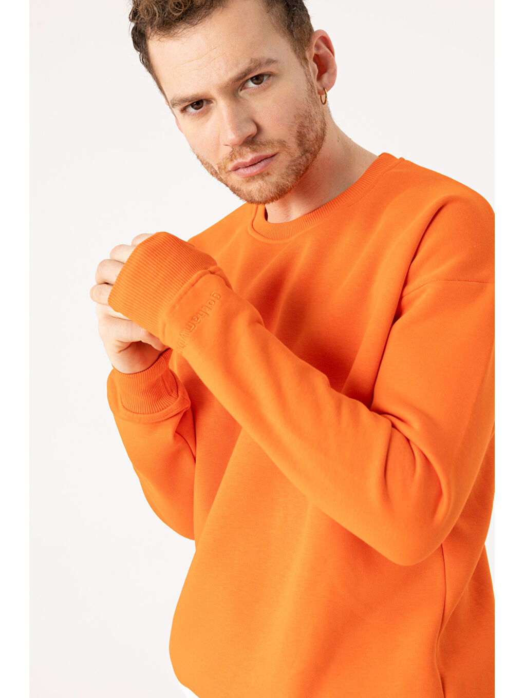 Erkek Vibe Oversize Alev Turuncu Sweatshirt-2