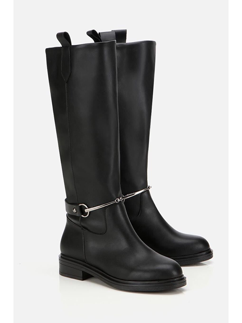 Kadın Siyah Zincir Detaylı Çizme-1