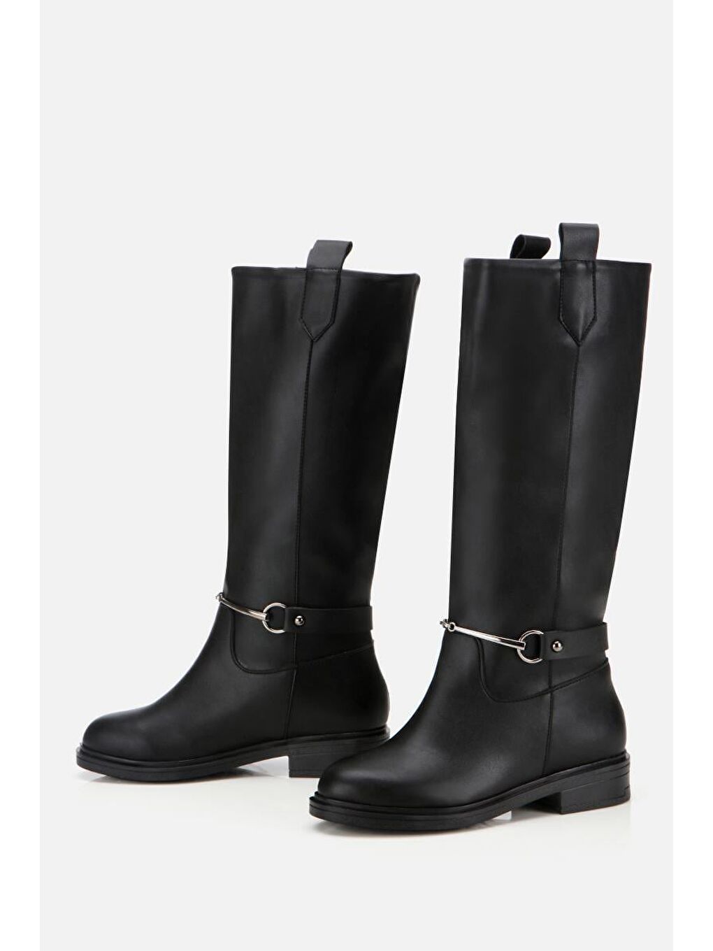 Kadın Siyah Zincir Detaylı Çizme-3