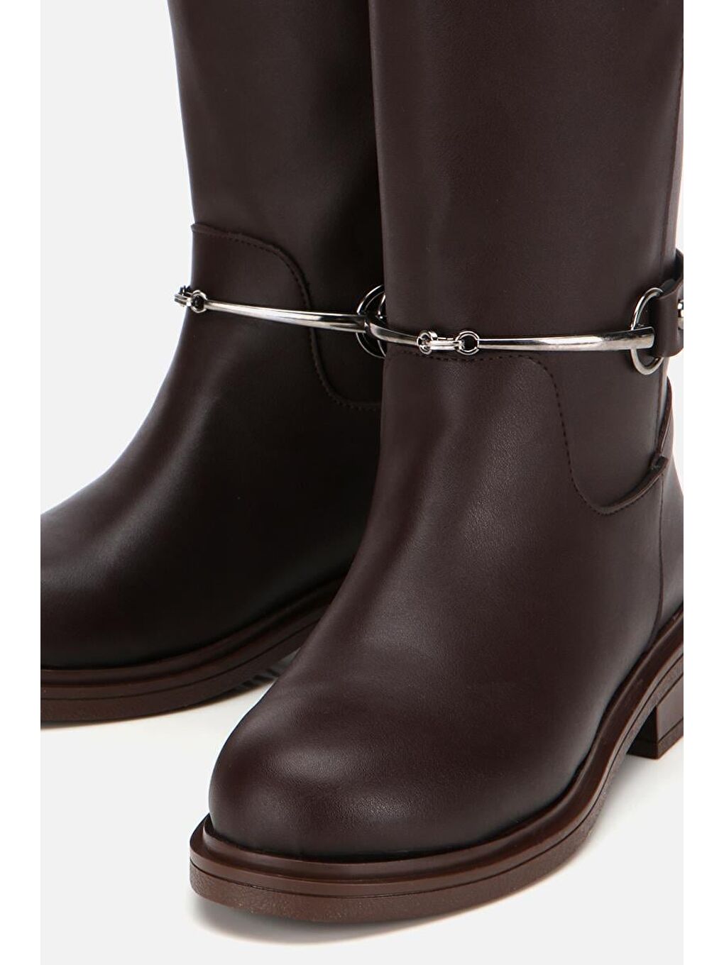 Kadın Kahverengi Zincir Detaylı Çizme-3