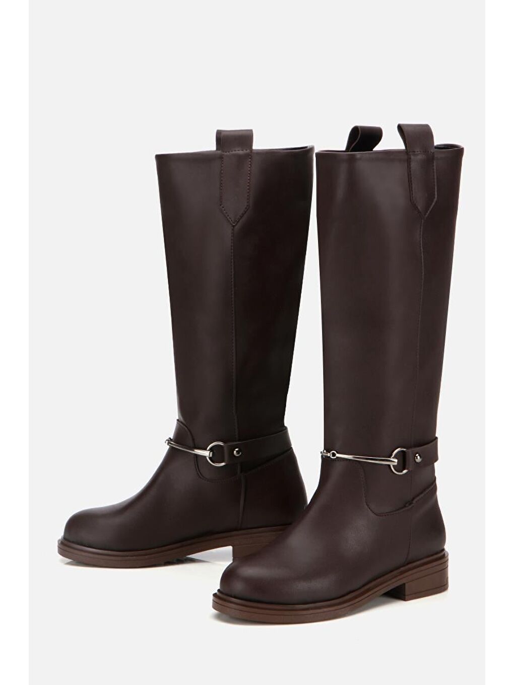 Kadın Kahverengi Zincir Detaylı Çizme-4