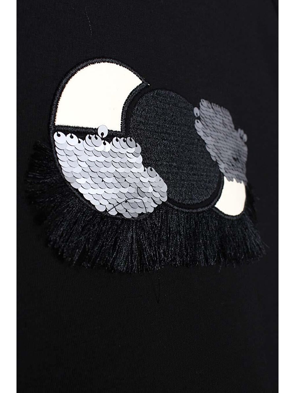 Siyah Deri Garnili Nakışlı Tunik-5