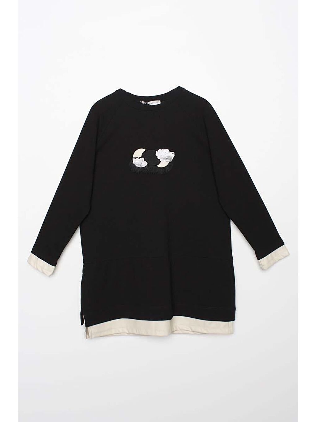 Siyah Deri Garnili Nakışlı Tunik-6