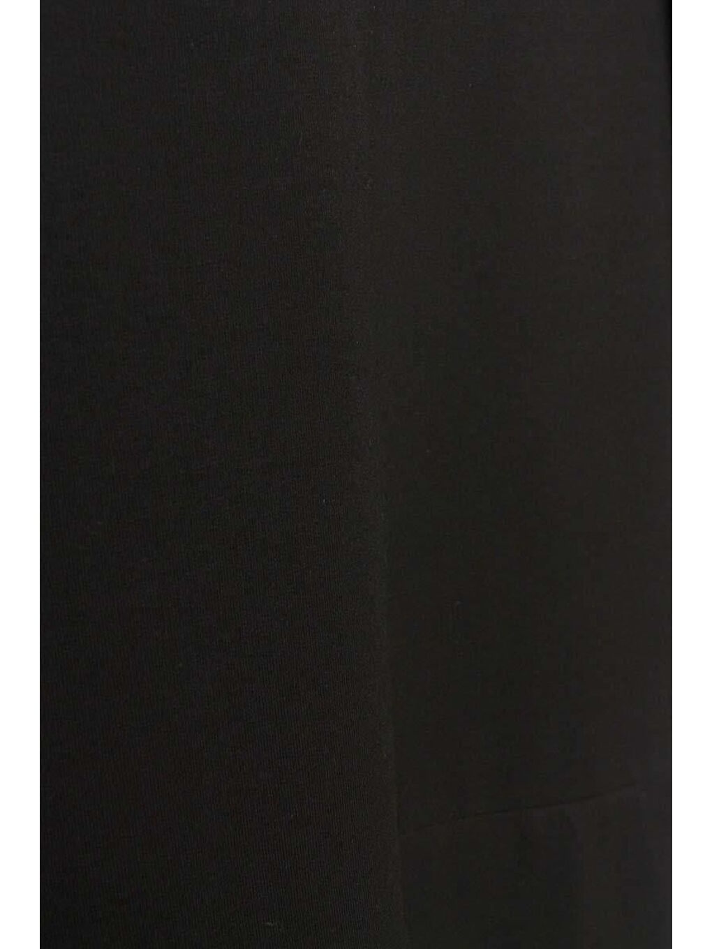 Siyah Deri Garnili Nakışlı Tunik-7