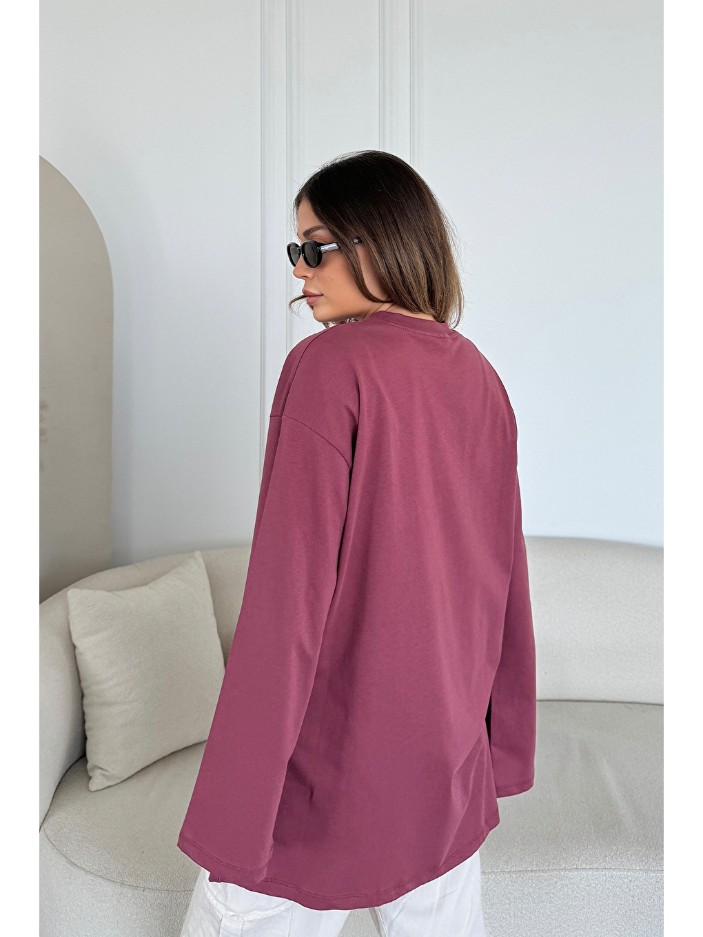 Geniş Kol Oversize 2'Li Paket T-Shirt 964 Sarı/Gül Kurusu-9