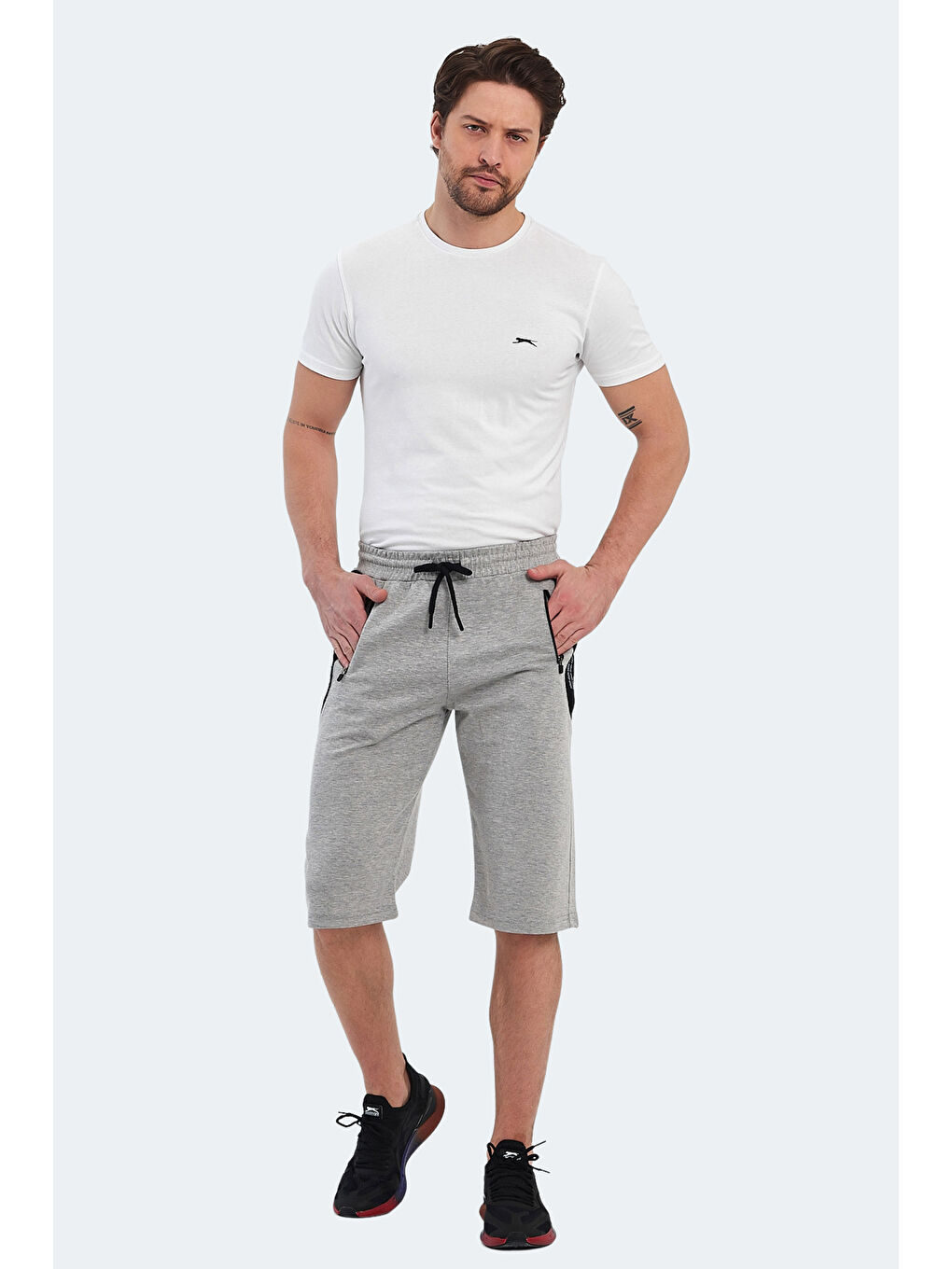 NEACEL Erkek Cepli Kapri Gri Şort-5