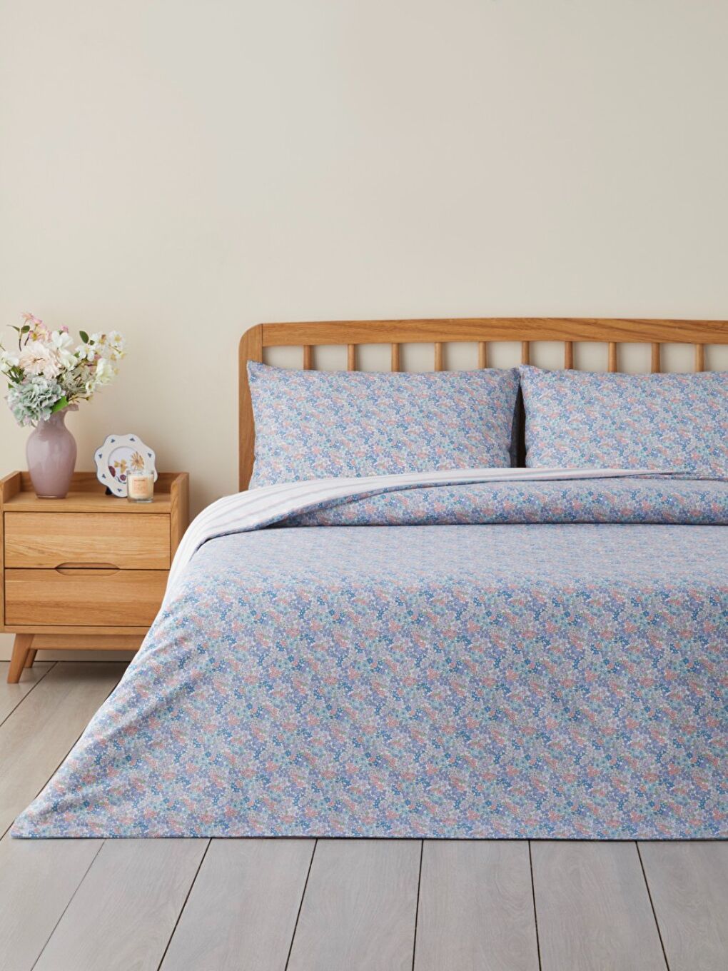 Bloss Mist Kolay Ütülenir Çift Kişilik Nevresim Seti 200x220 cm Lila