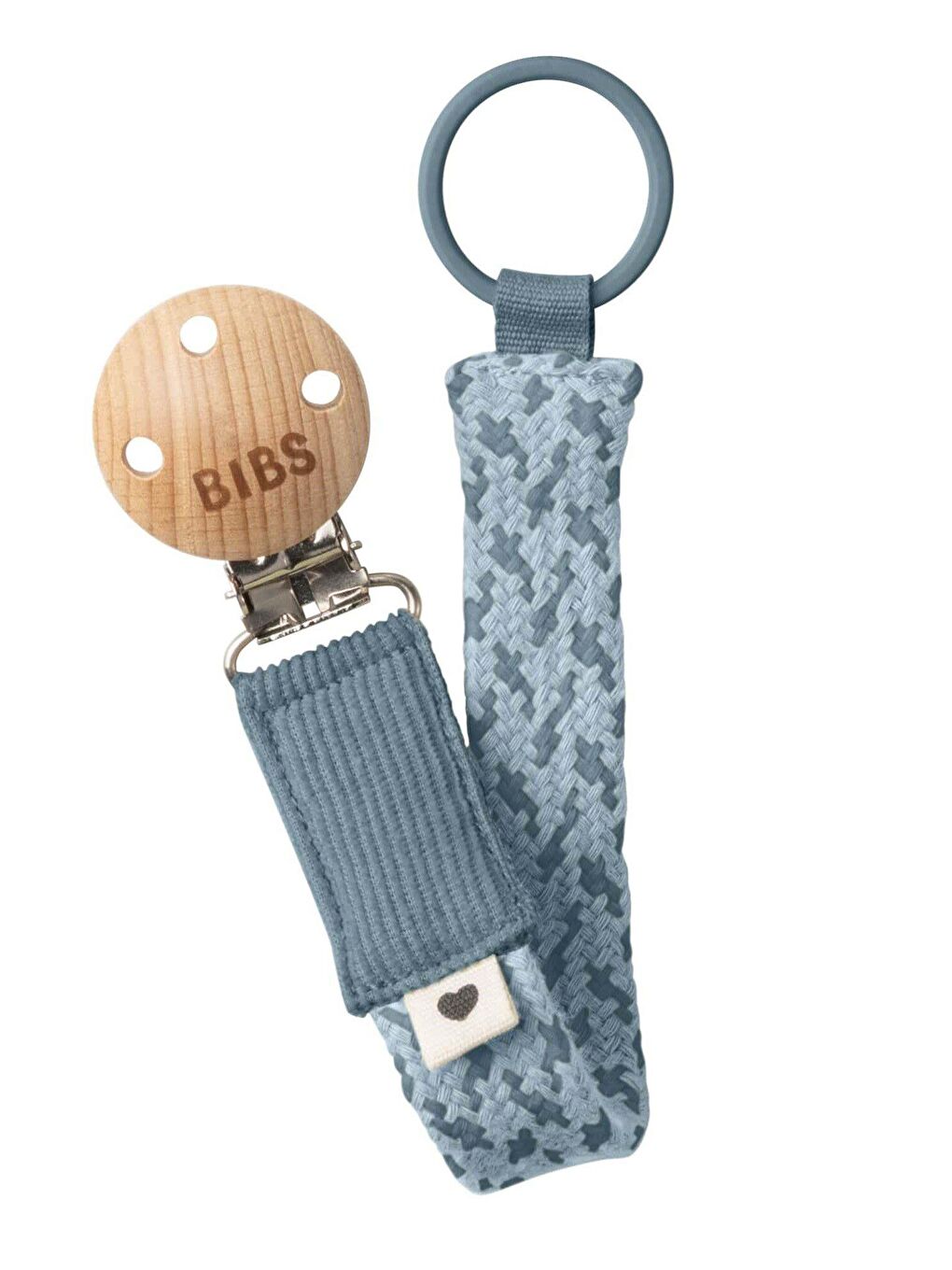 BİBS Paci Braid Emzik Askısı-Petrol/Baby Blue