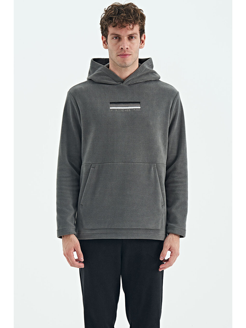 Hern Koyu Gri  Polar Erkek Hoodie - 88301
