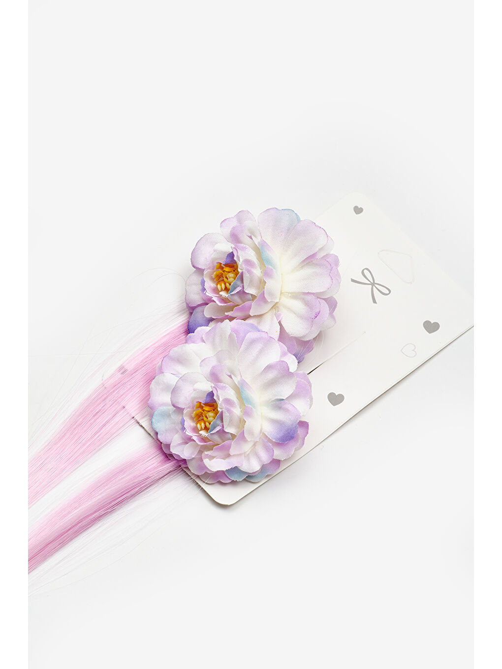 Lila Çiçek Detaylı Saçlı Kız Çocuk İkili Toka Set-1