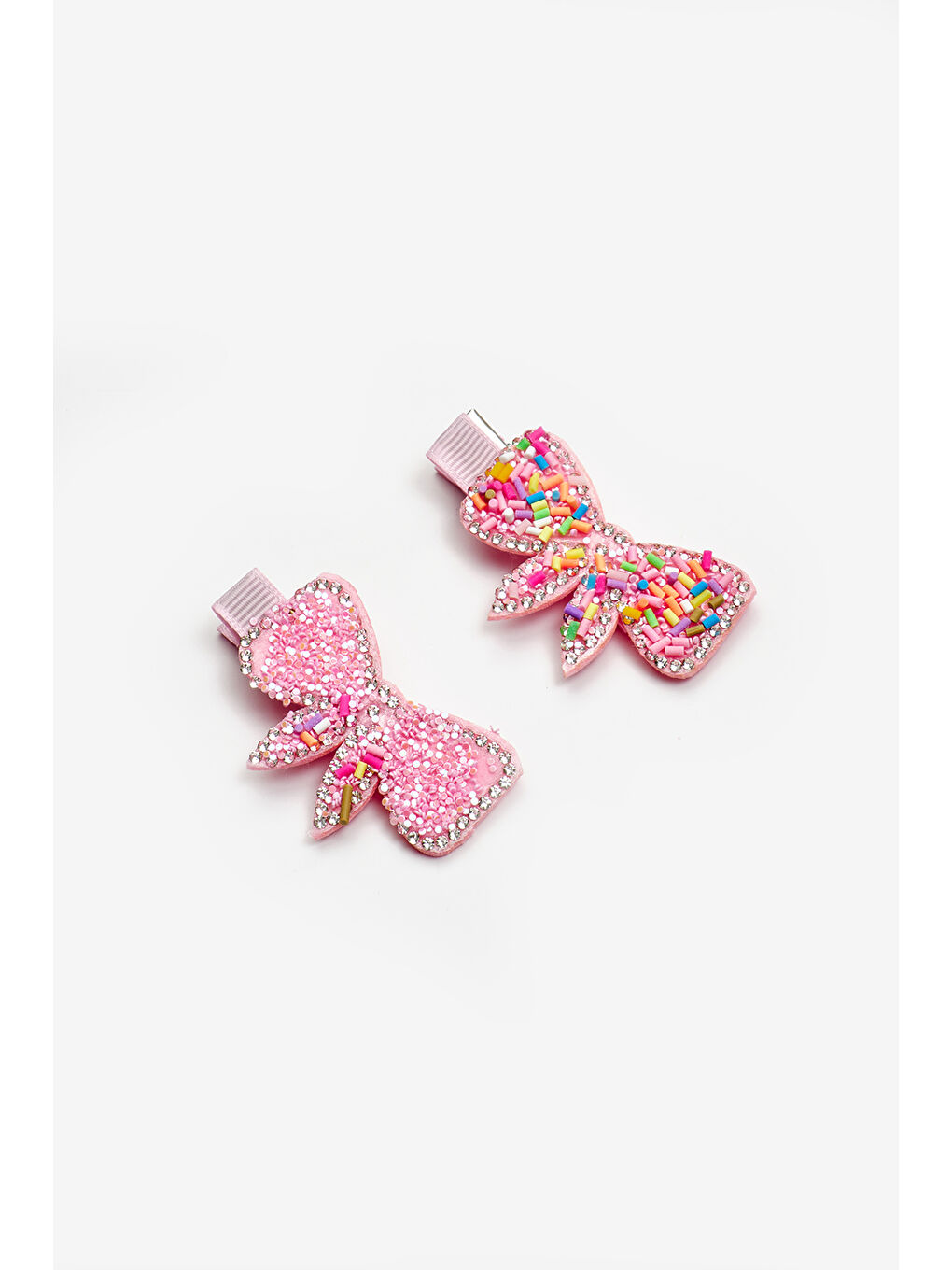 Pembe Tavşan Kulaklı Fiyonk Figürlü Kız Çocuk 'li Toka Set-1