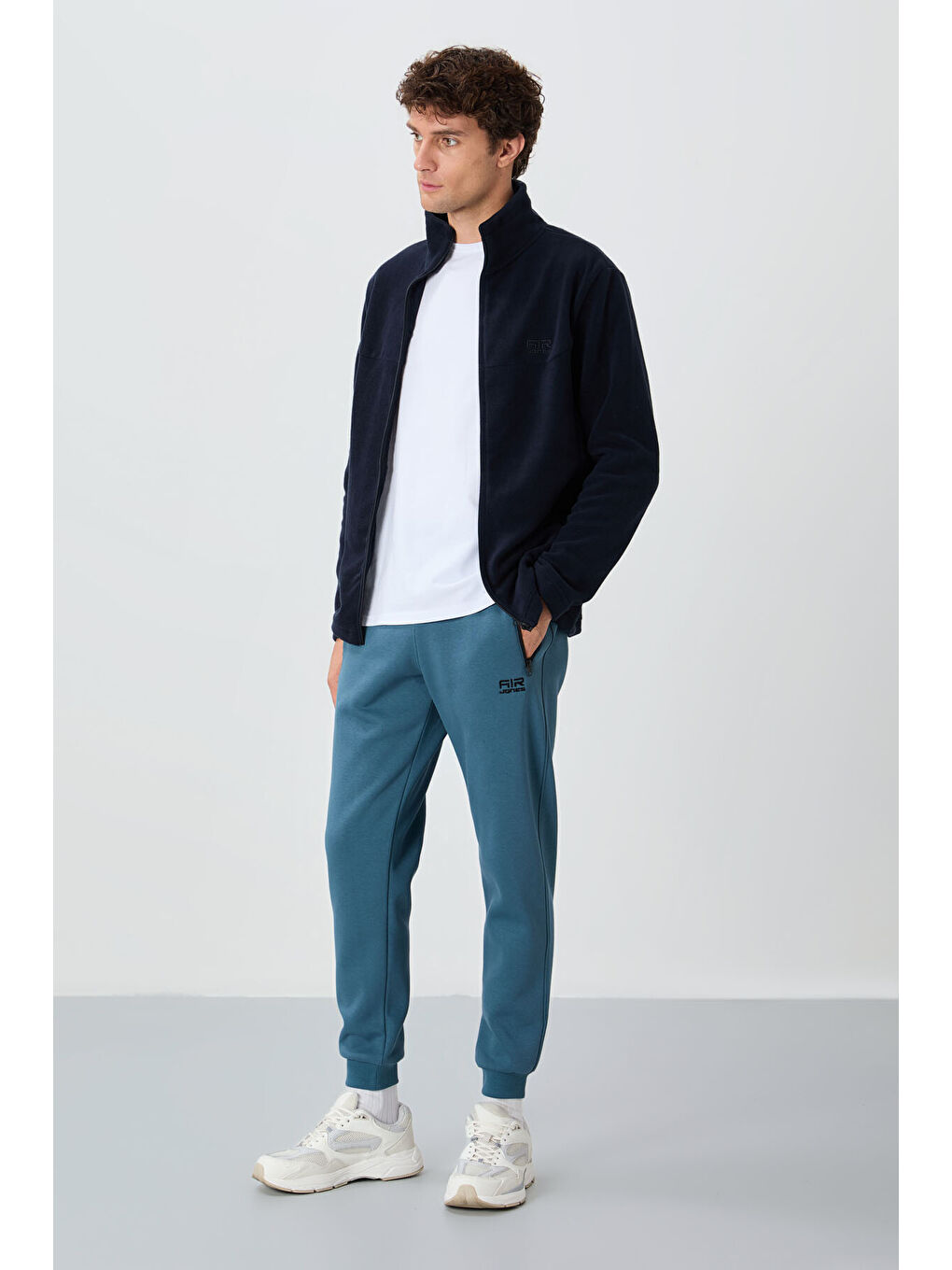 Hardy Lacivert Standart Kalıp Polar Erkek Fermuarlı Sweatshirt - 88299-1