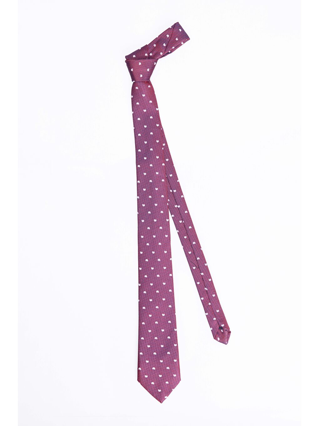 Klasik Cep Mendilli Desenli Kırmızı Kravat-2