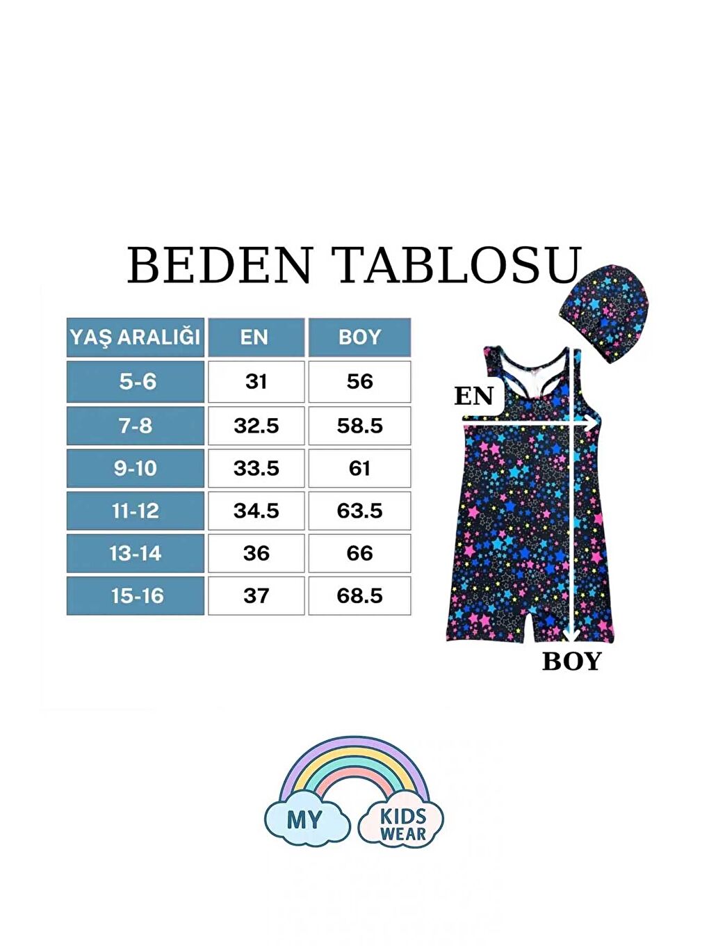 Siyah Yüzücü Şortlu Kız Çocuk Mayo ( Boneli )-2