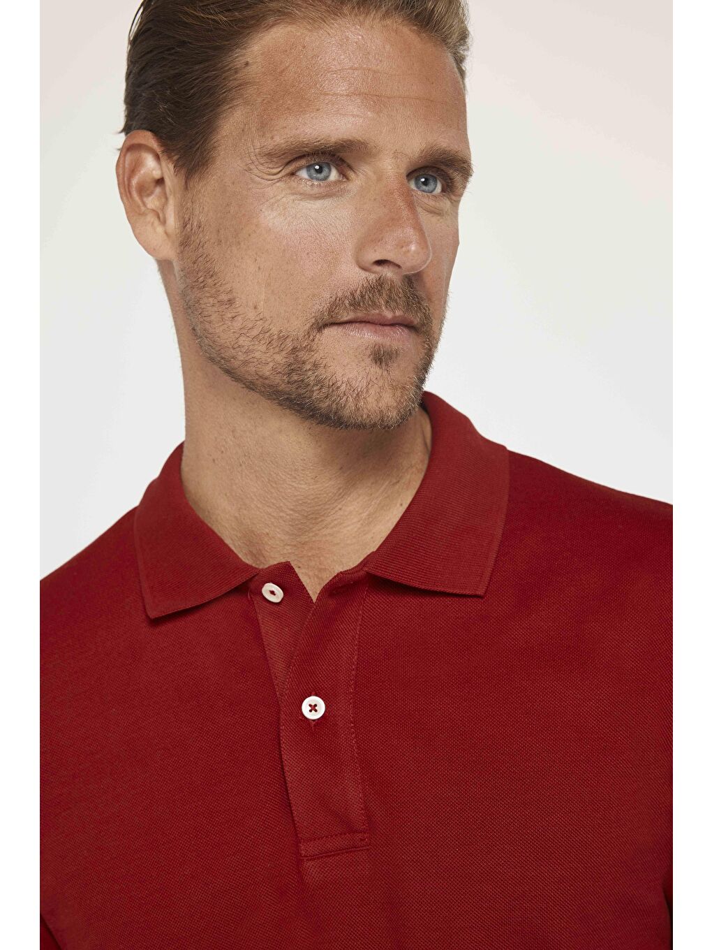 Erkek Slim Fit Dar Kesim %100 Pamuk Düz Pike Bordo Polo Yaka Tişört-2
