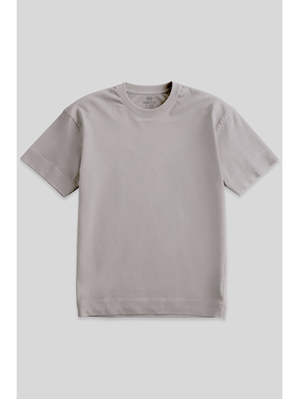 Koyu Bej Basic Kısa Kol O Yaka  Erkek Büyük Beden Tişört - 88072