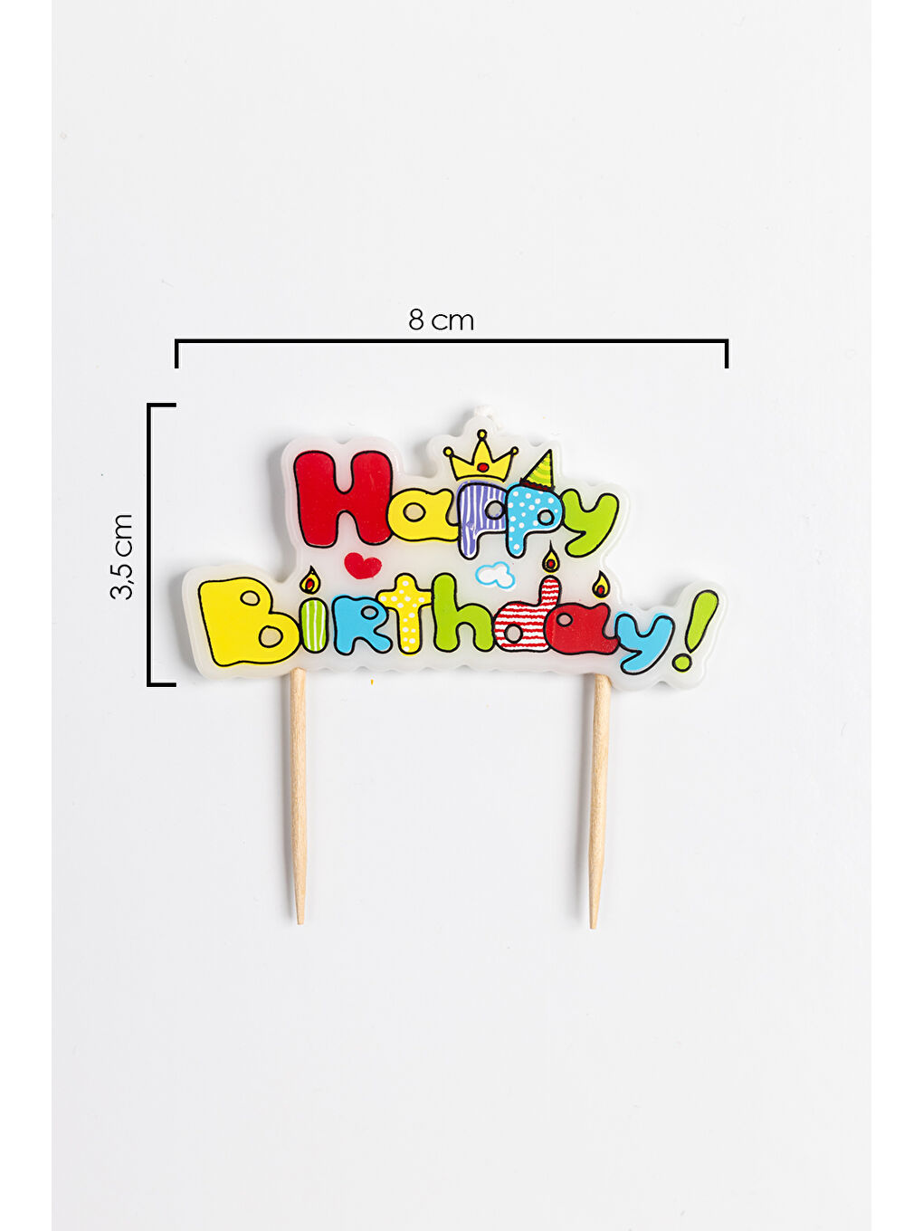 Karışık Çok Renkli Happy Birthday Yazılı Mum-1