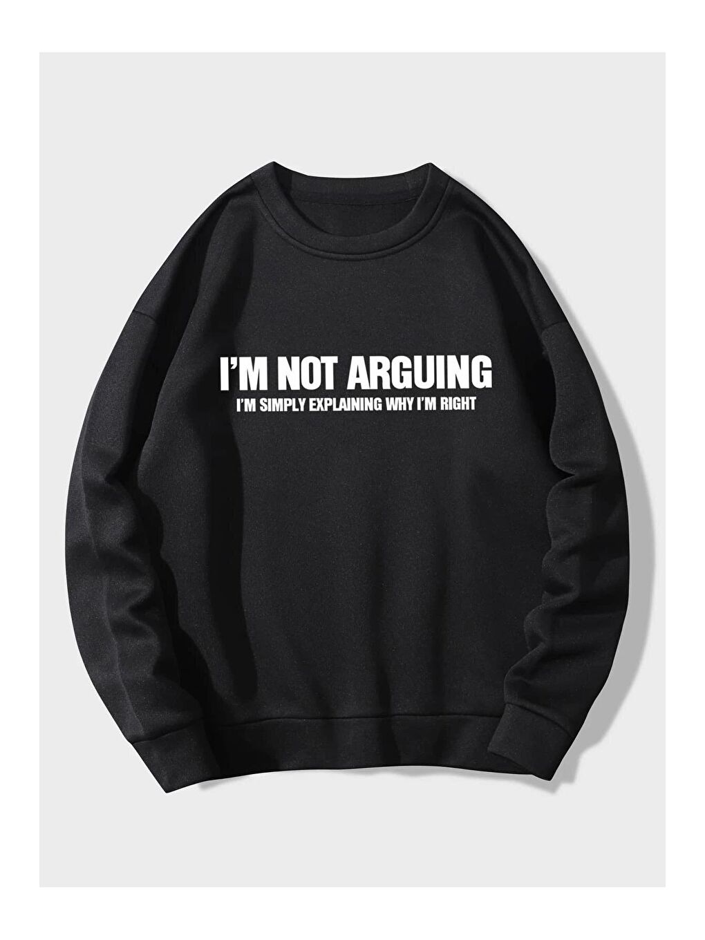 Trendseninle Siyah Unisex SİYAH Arguing Baskılı Oversize Sweatshirt