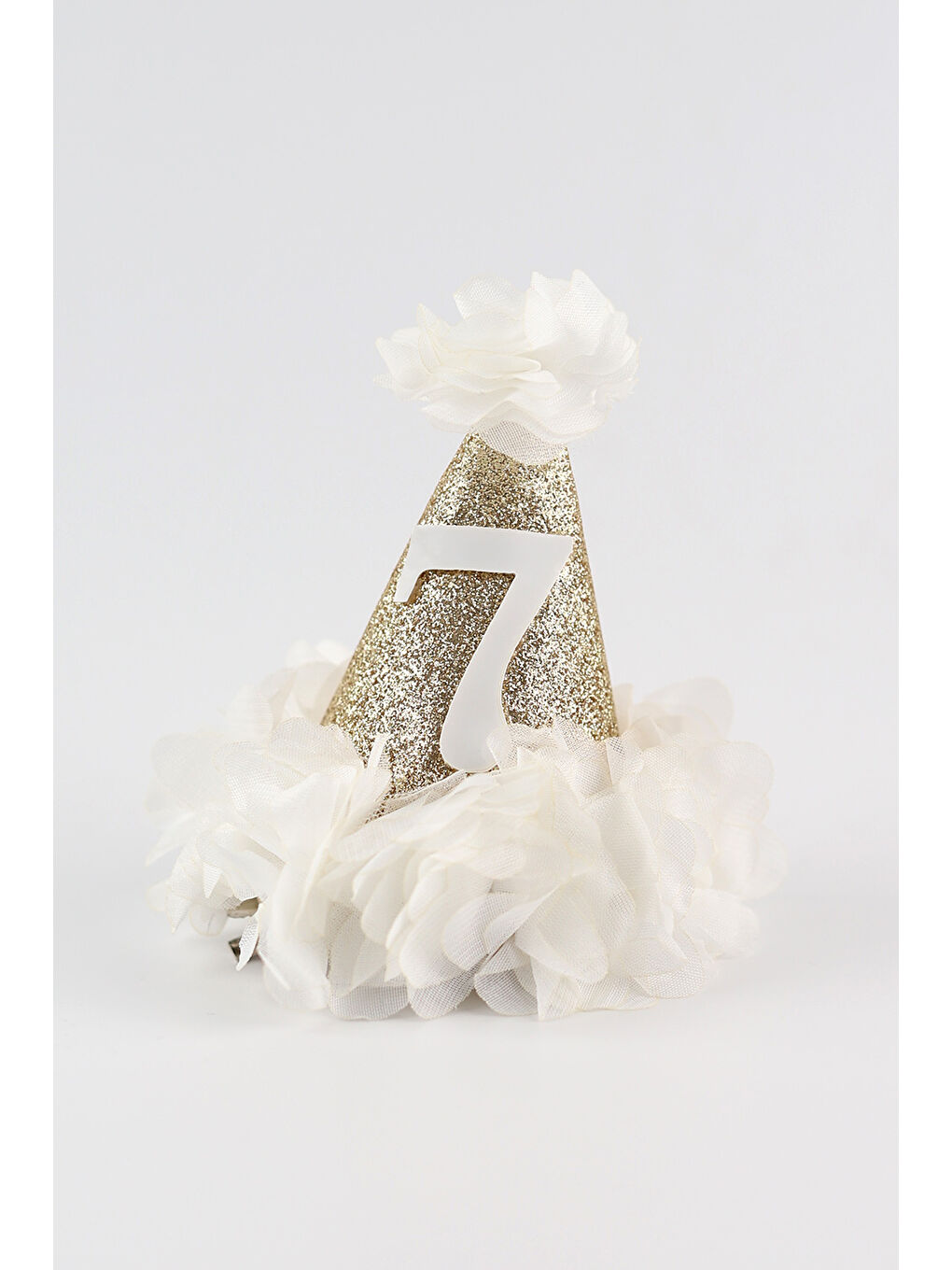 Beyaz 7 Yaş Huni Doğum Günü Klips Toka