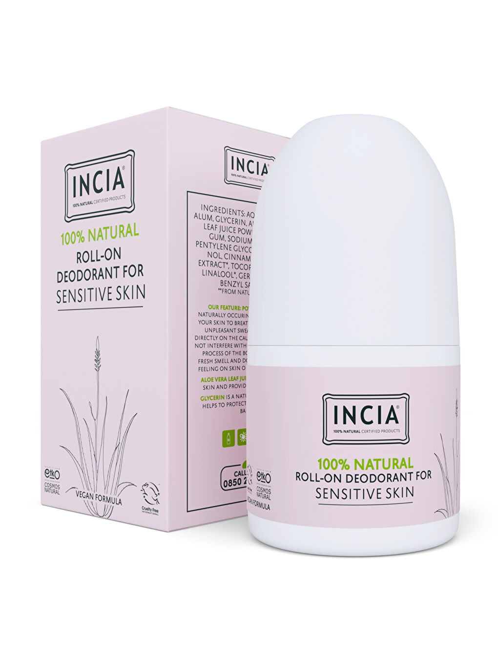 %100 Doğal Roll On Deodorant Hassas Ciltler İçin Ter Kokusu Önleyici Lekesiz 50 ml-6