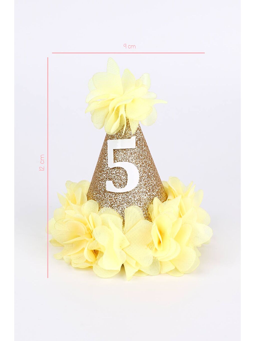 Sarı 5 Yaş Huni Doğum Günü Klips Toka-2