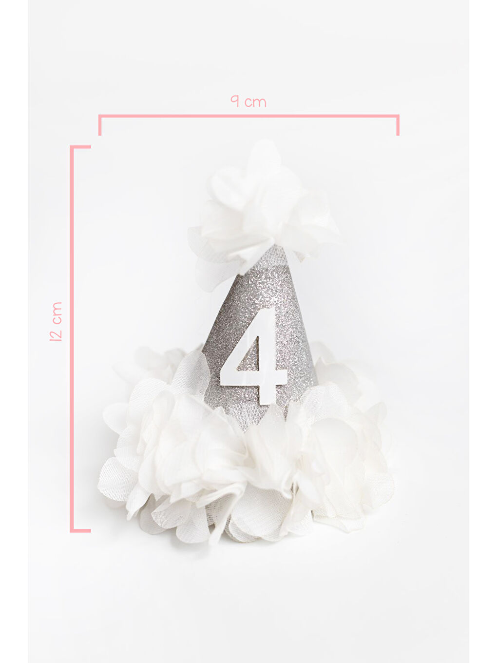 Gri Gümüş 4 Yaş Huni Doğum Günü Klips Toka-2