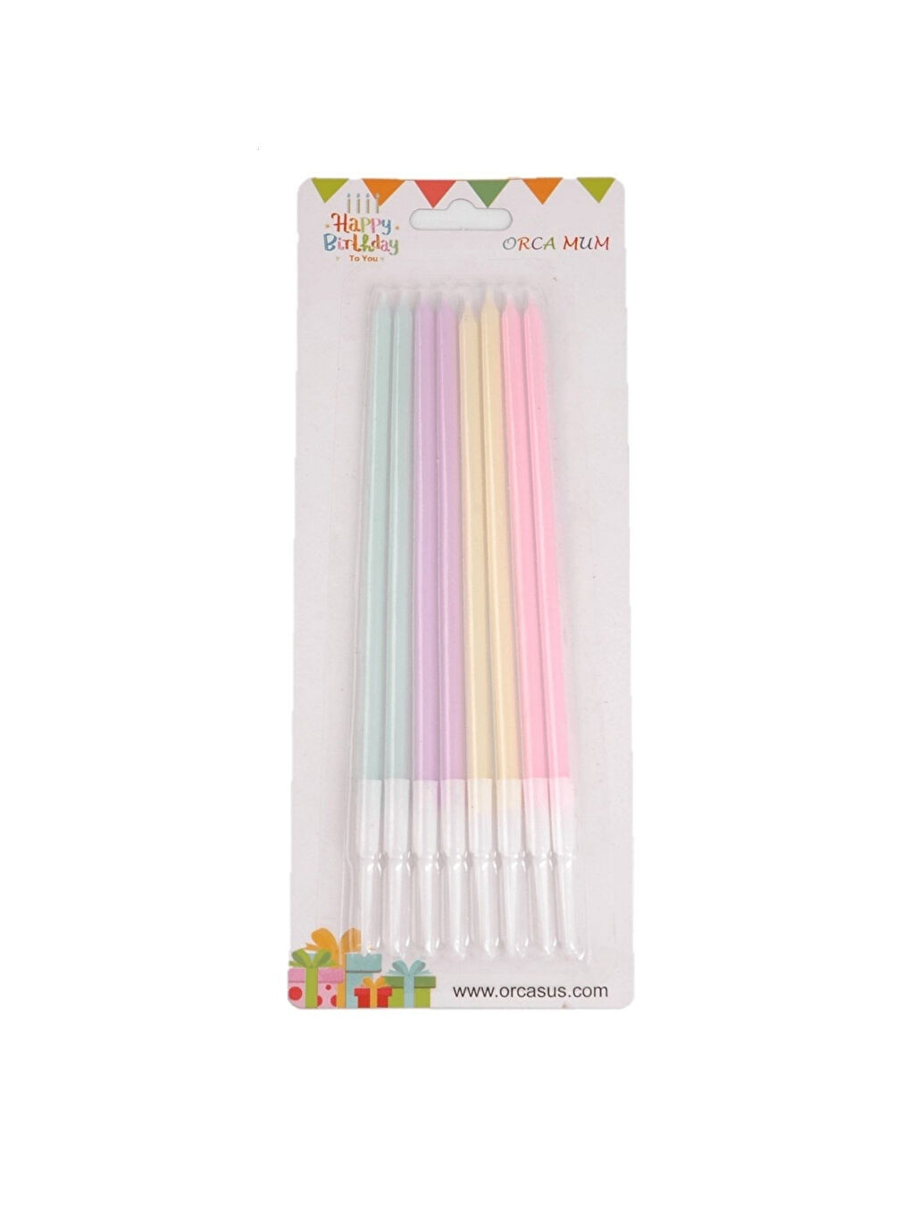 Karışık Çok Renkli 8'li Makaron Mum