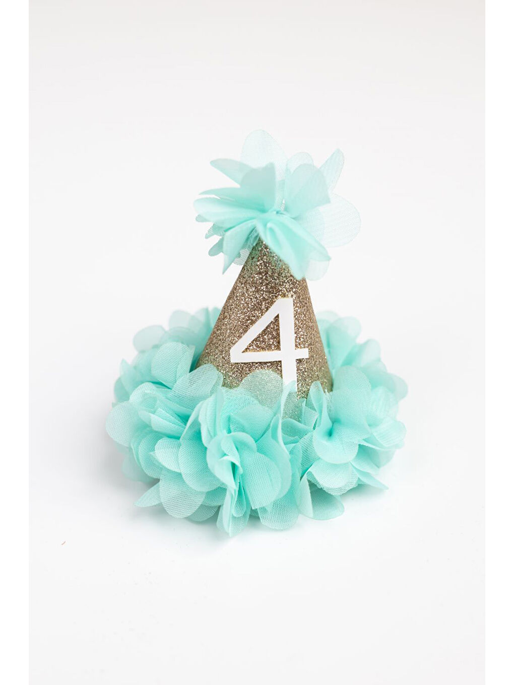 Yeşil Mint 4 Yaş Huni Doğum Günü Klips Toka