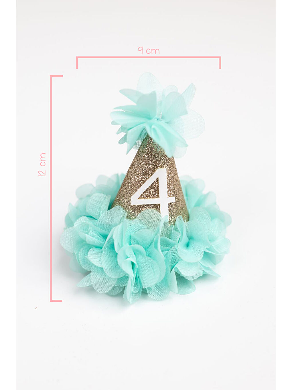 Yeşil Mint 4 Yaş Huni Doğum Günü Klips Toka-1