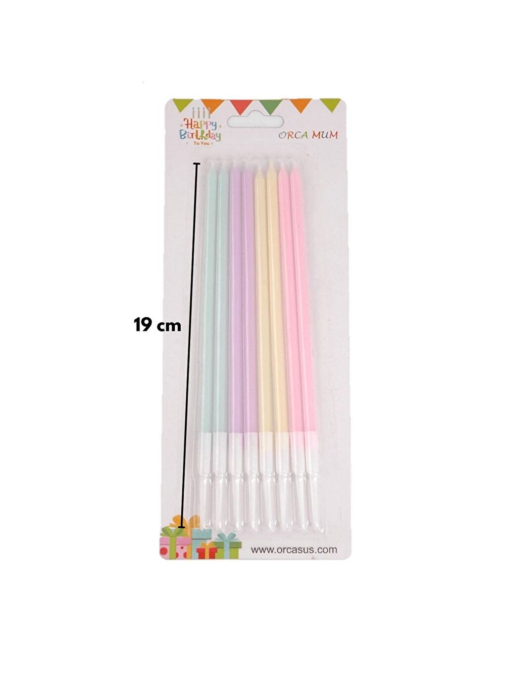 Karışık Çok Renkli 8'li Makaron Mum-2