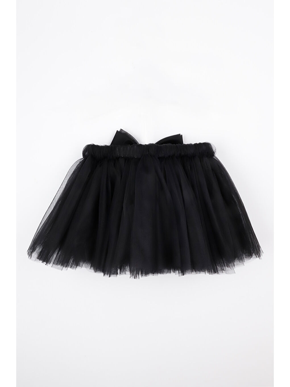 Siyah  Büyük Fiyonk Aplikeli Kız Çocuk Tül Etek- Pandora-4
