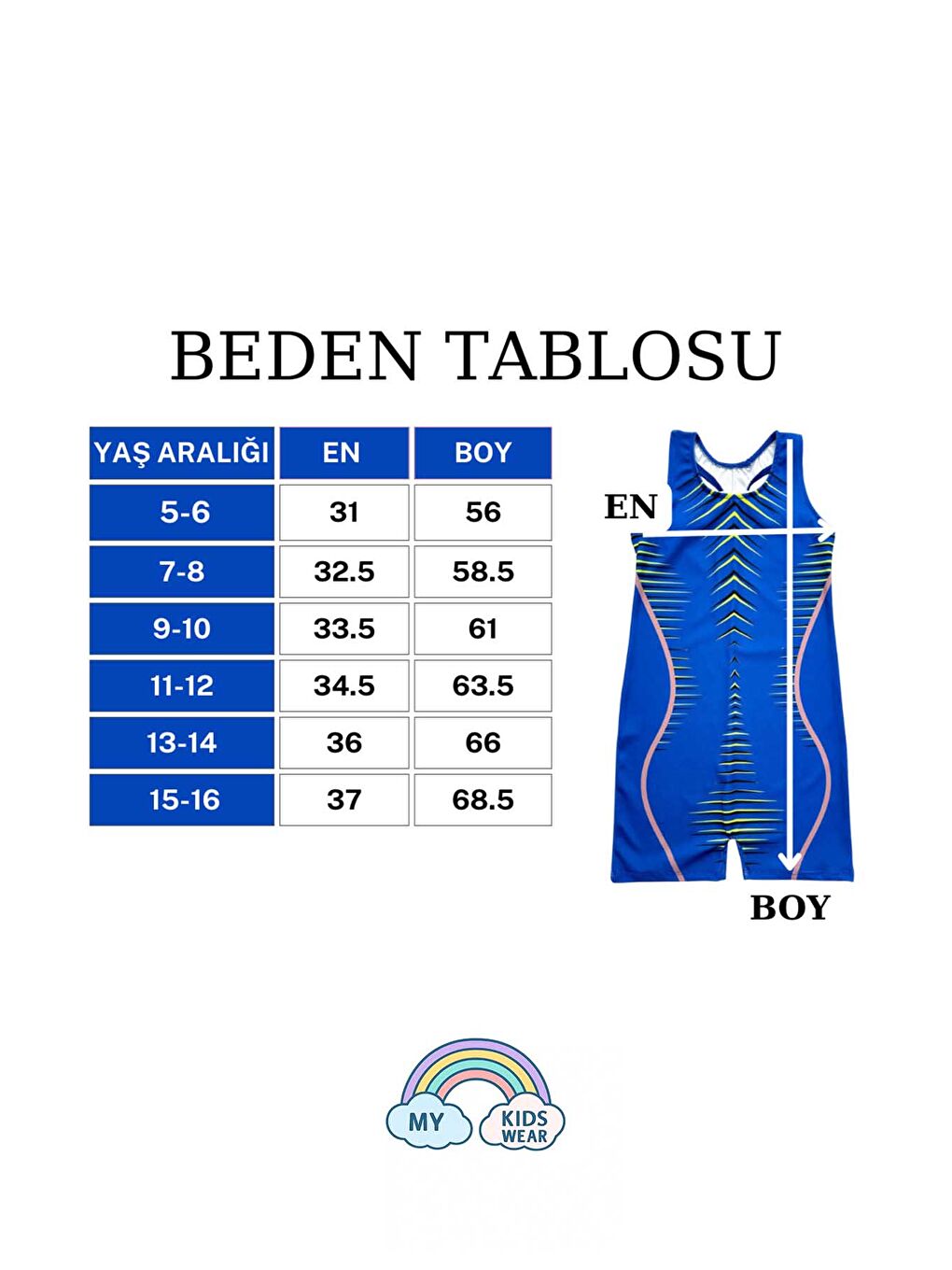 Mavi Yüzücü Şortlu Kız Çocuk Mayo ( Boneli )-1