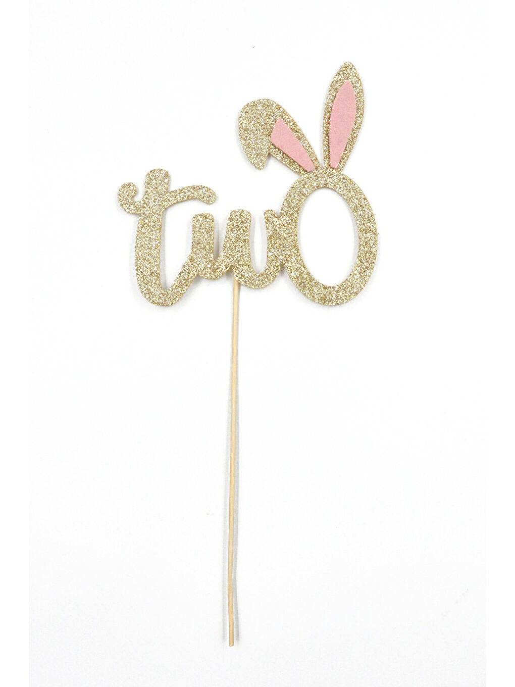 Sarı Altın Tavşan Kulaklı Two Pasta Süsü