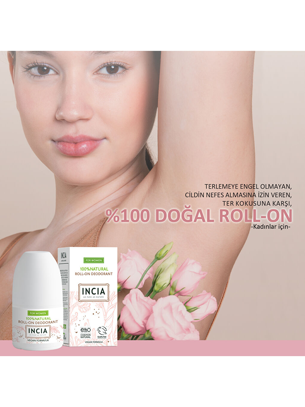 %100 Doğal Roll On Deodorant Kadınlar İçin Ter Kokusu Önleyici Lekesiz 50 ml-6