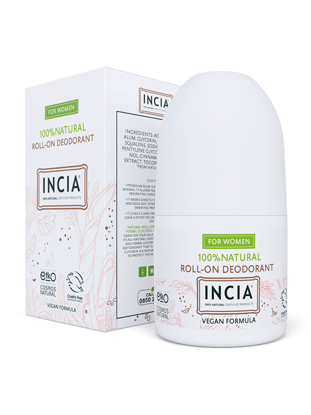 %100 Doğal Roll On Deodorant Kadınlar İçin Ter Kokusu Önleyici Lekesiz 50 ml-7