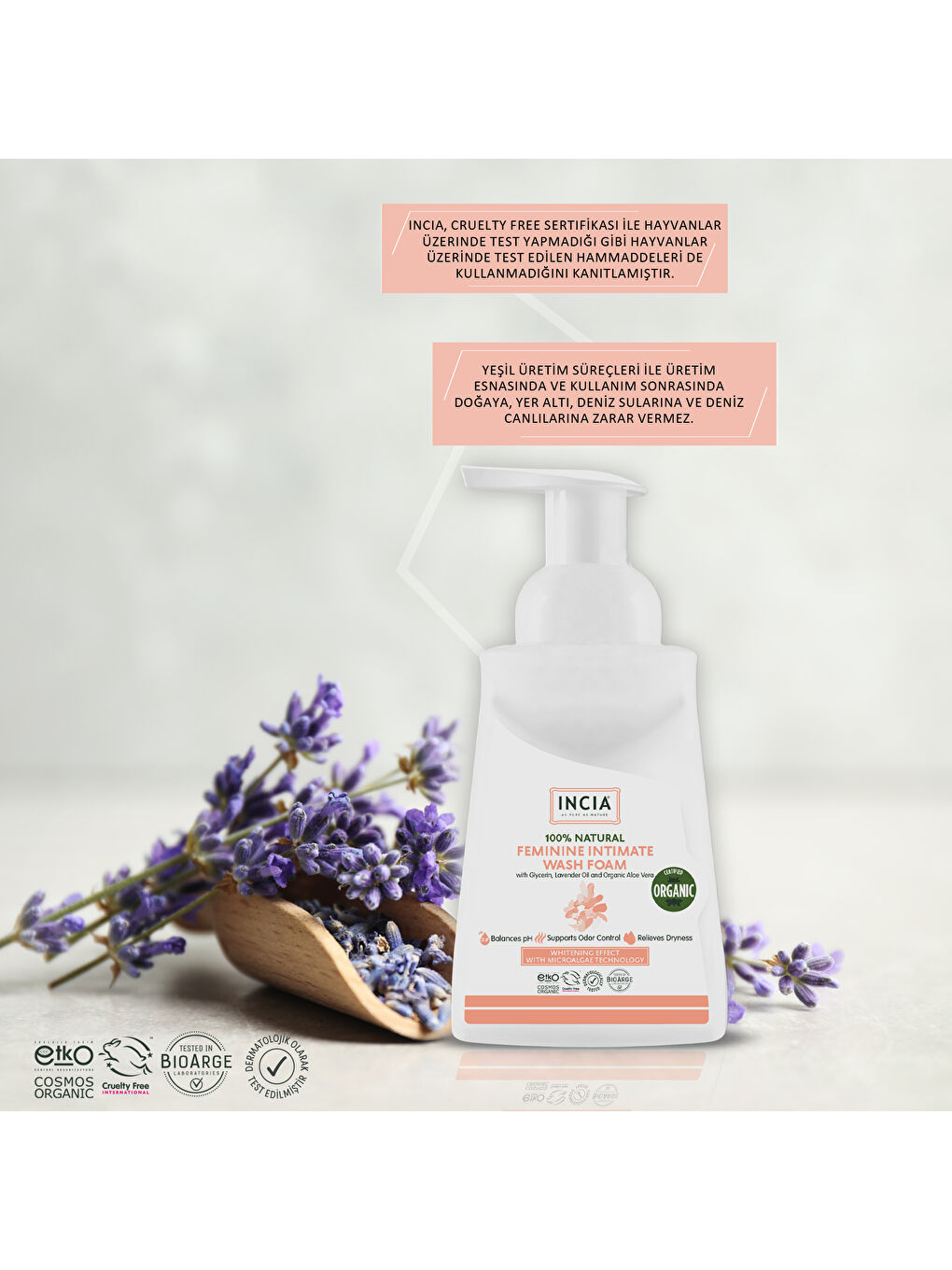 %100 Doğal İntim Yıkama Köpüğü pH 3.8 Beyazlatma Etkili ve Koku Önleyici Vegan 200 ml-5