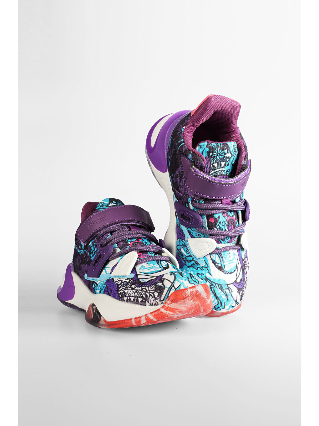 Universe Baskılı Kız Çocuk Mor Sneaker
