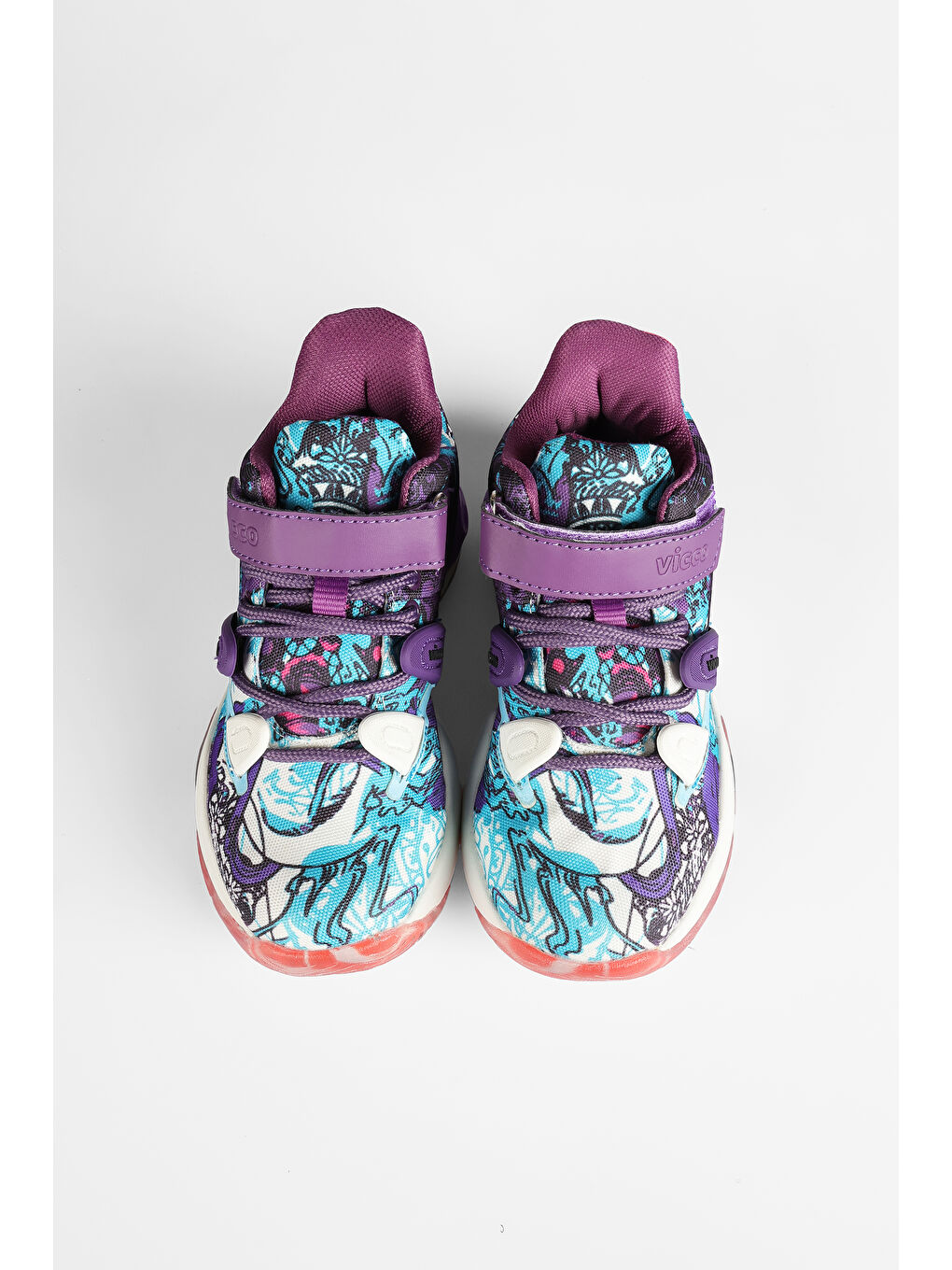 Universe Baskılı Kız Çocuk Mor Sneaker-1