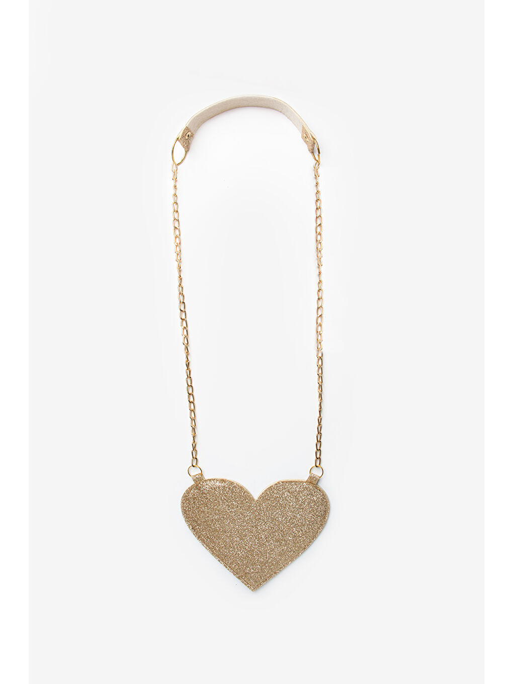 Sarı Altın Kalp Şekilli Kız Çocuk Çanta