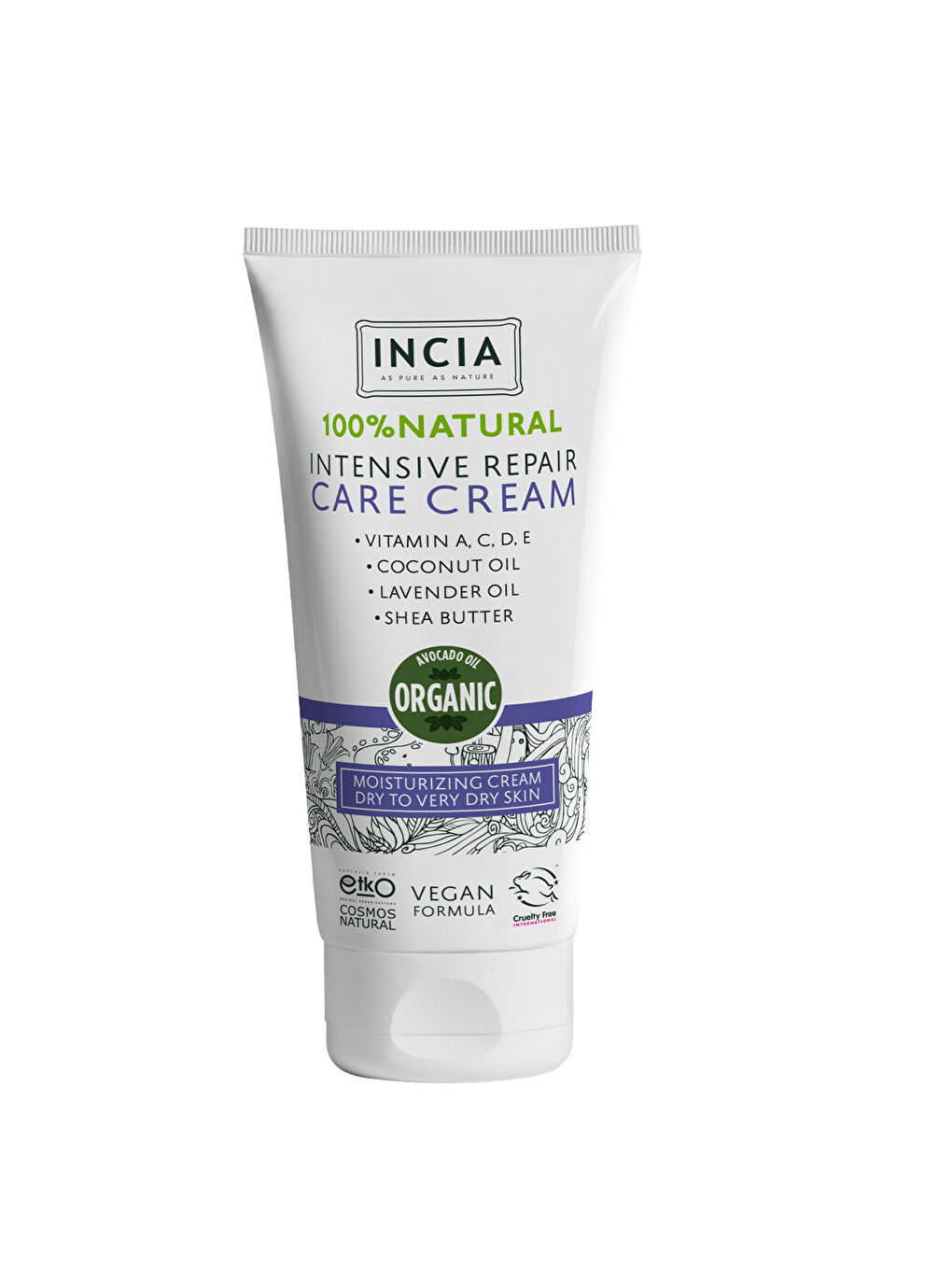 %100 Doğal Onarıcı Bakım Kremi Yoğun Nemlendirici Cilt Bakım Lavanta Avokado Shea Vegan 50 ml-7