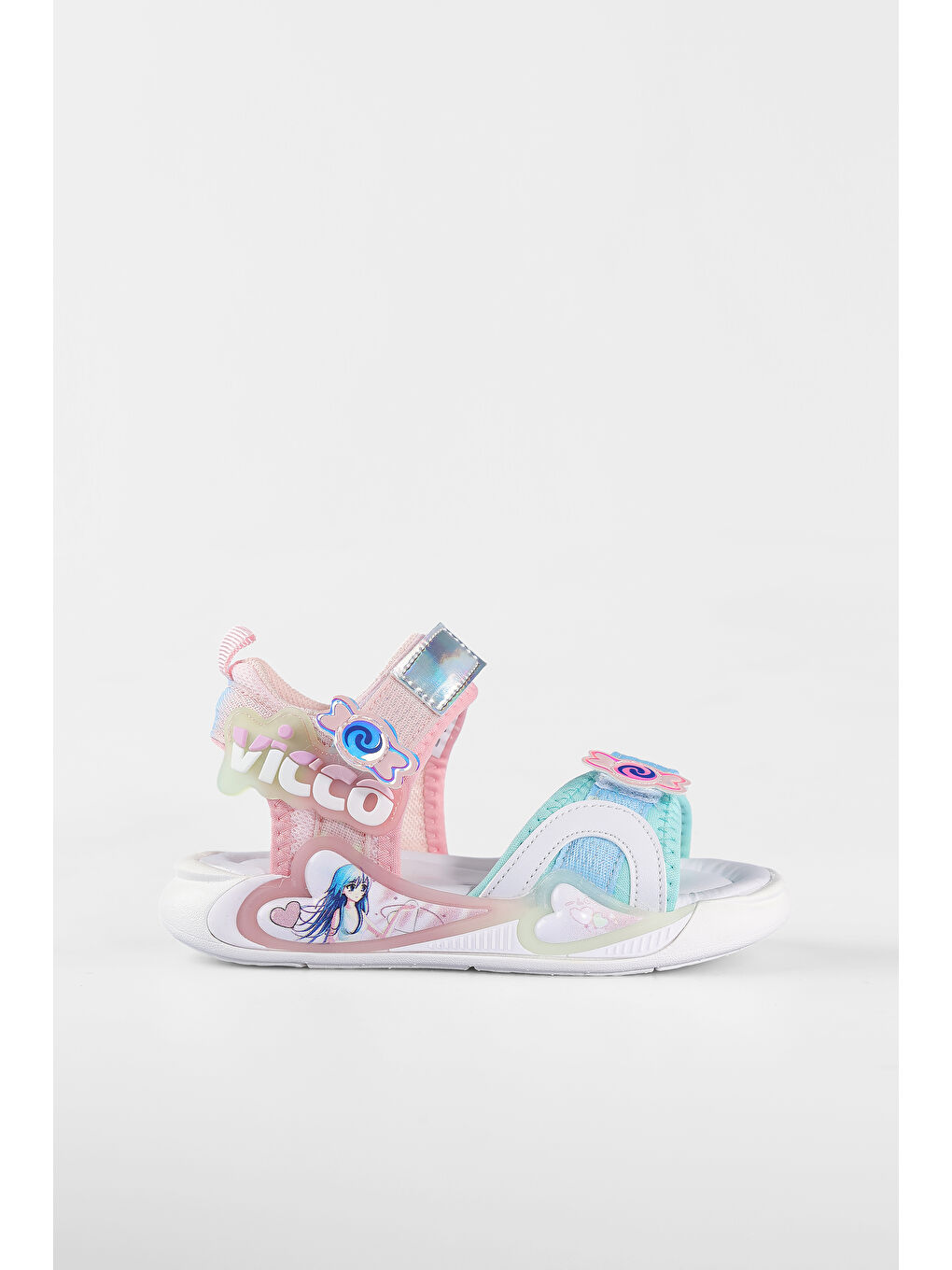 Pembe Arial Hafif Kız Bebek Pudra Sandalet-4