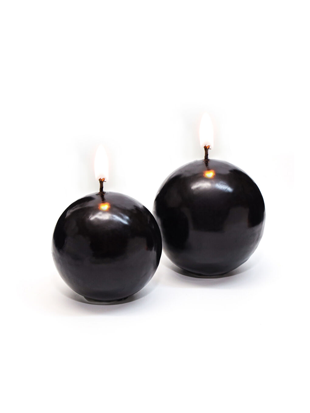 2'li Siyah Top Mum Seti (7 cm-8 cm)