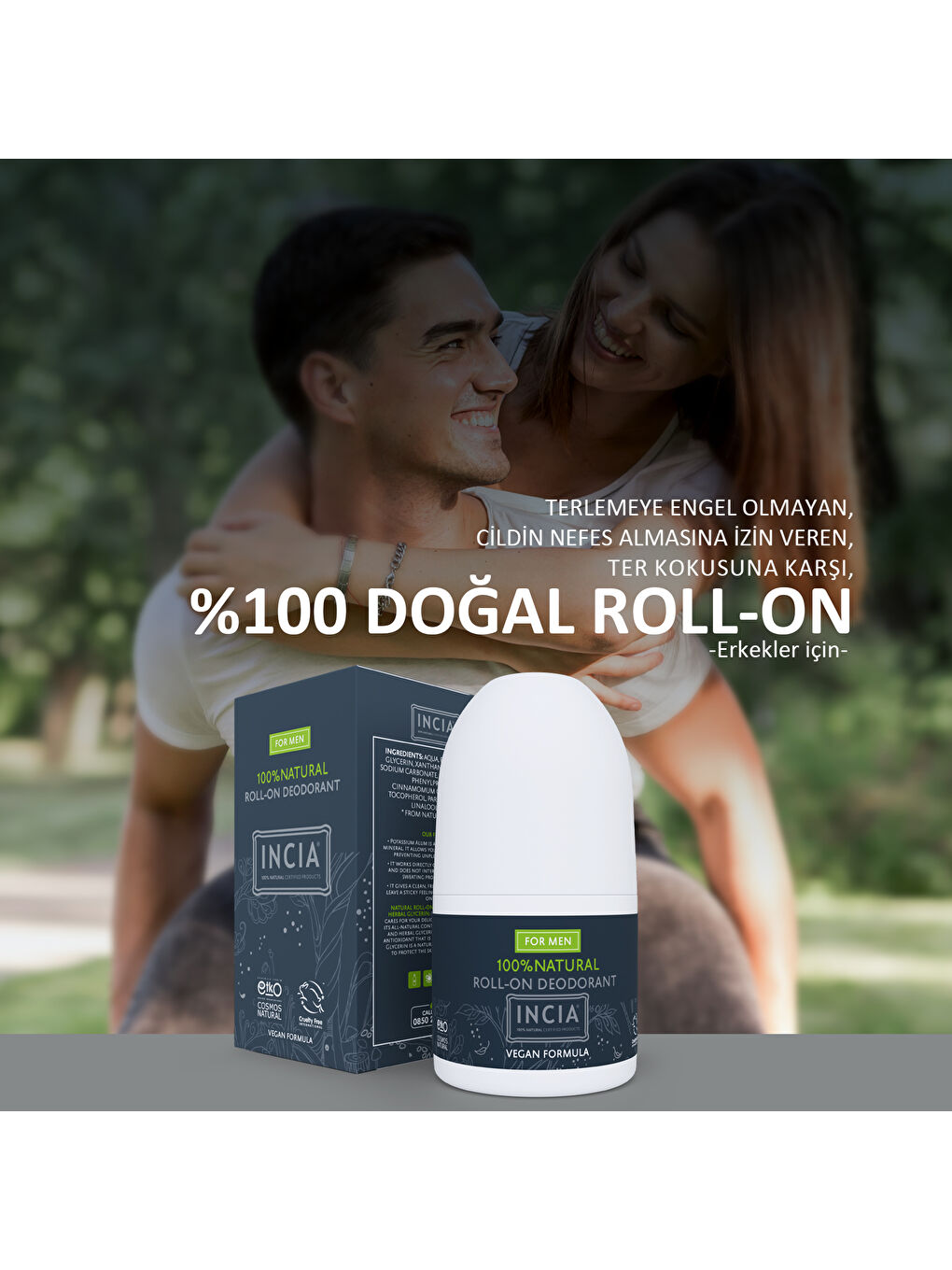 %100 Doğal Roll On Deodorant Erkekler İçin Ter Kokusu Önleyici Lekesiz 50 ml-6