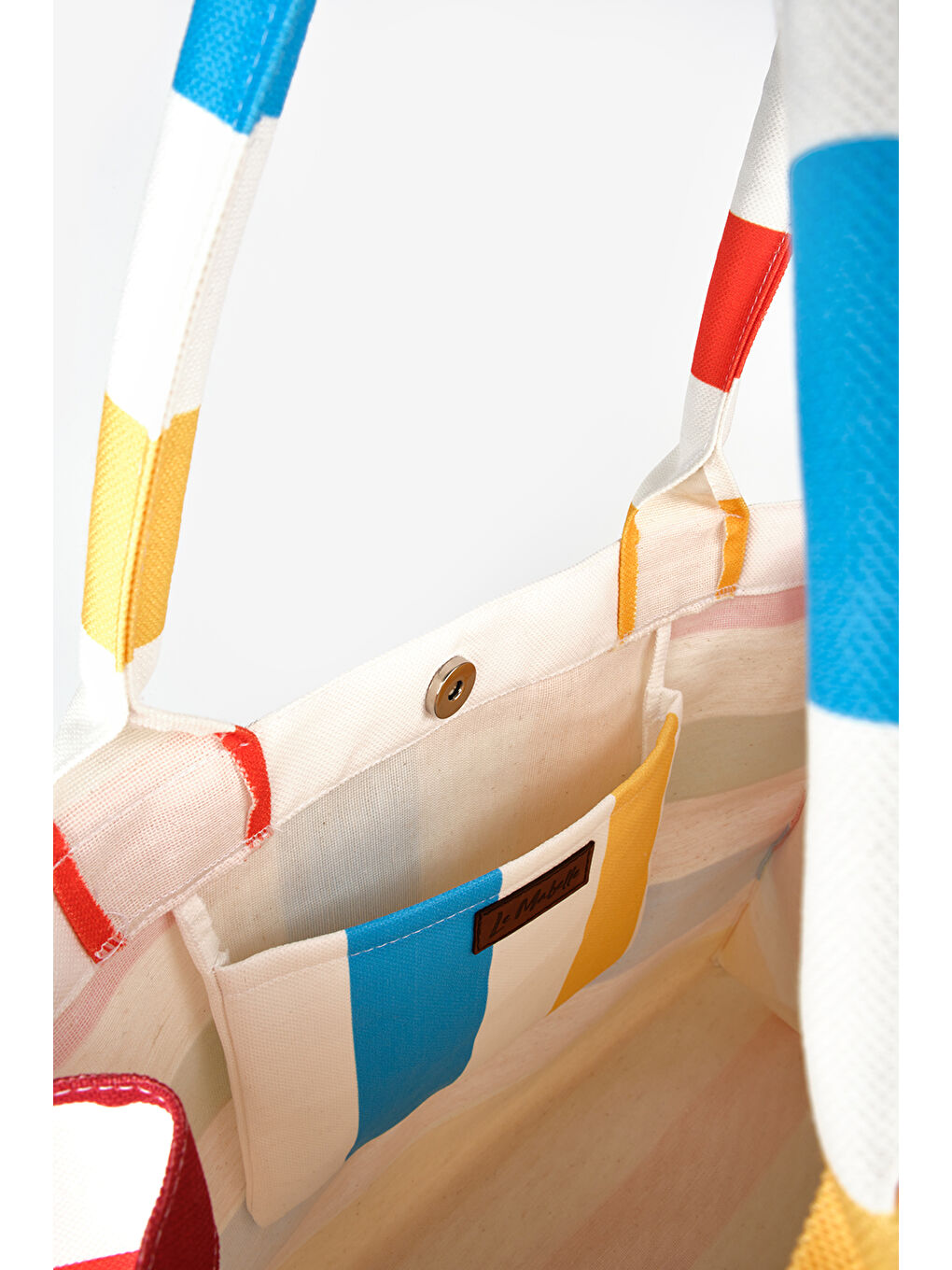 Karışık Çok Renkli Çizgili Kadın Plaj Çantası-2