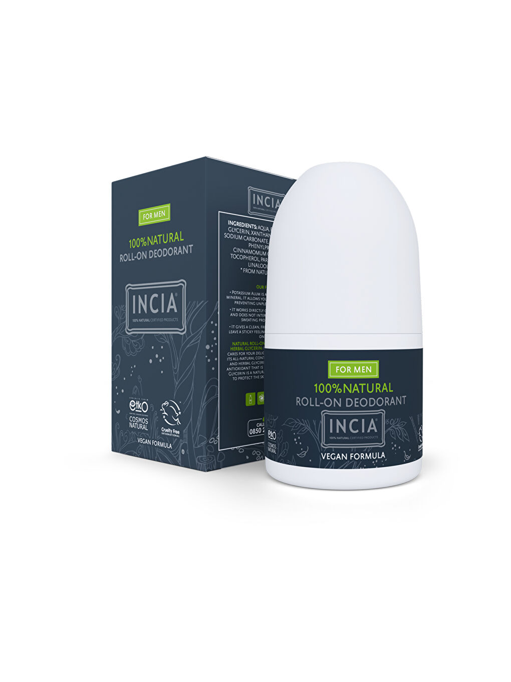 %100 Doğal Roll On Deodorant Erkekler İçin Ter Kokusu Önleyici Lekesiz 50 ml-8