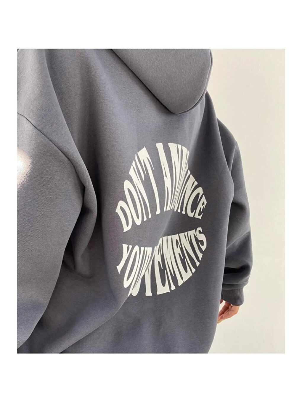 Trendseninle Gri Dont Hoodie Sweatshirt Antrasit - 1