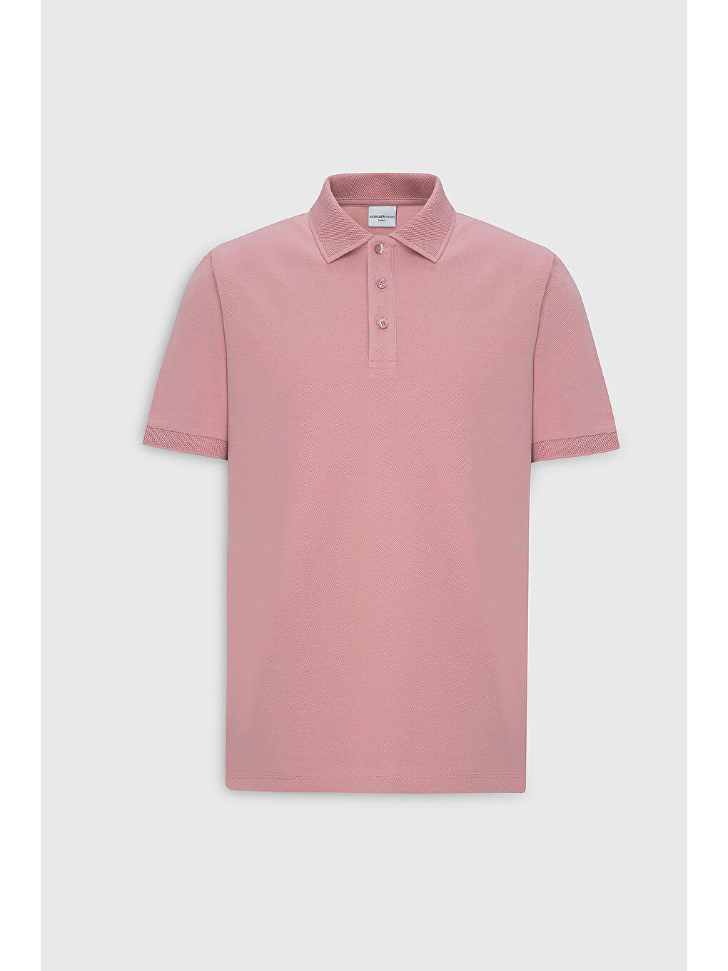Pembe Erkek Gül Kurusu Slim Fit Dar Kesim Polo Yaka %100 Pamuk Kısa Kollu Tişört-8